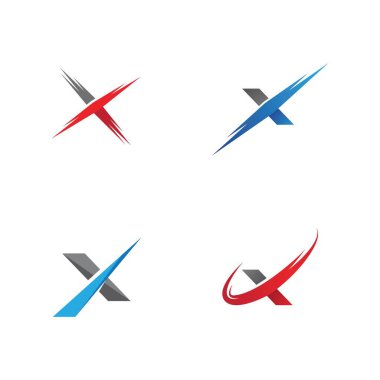 X Harfi Logo Şablonu vektör resimleme tasarımı