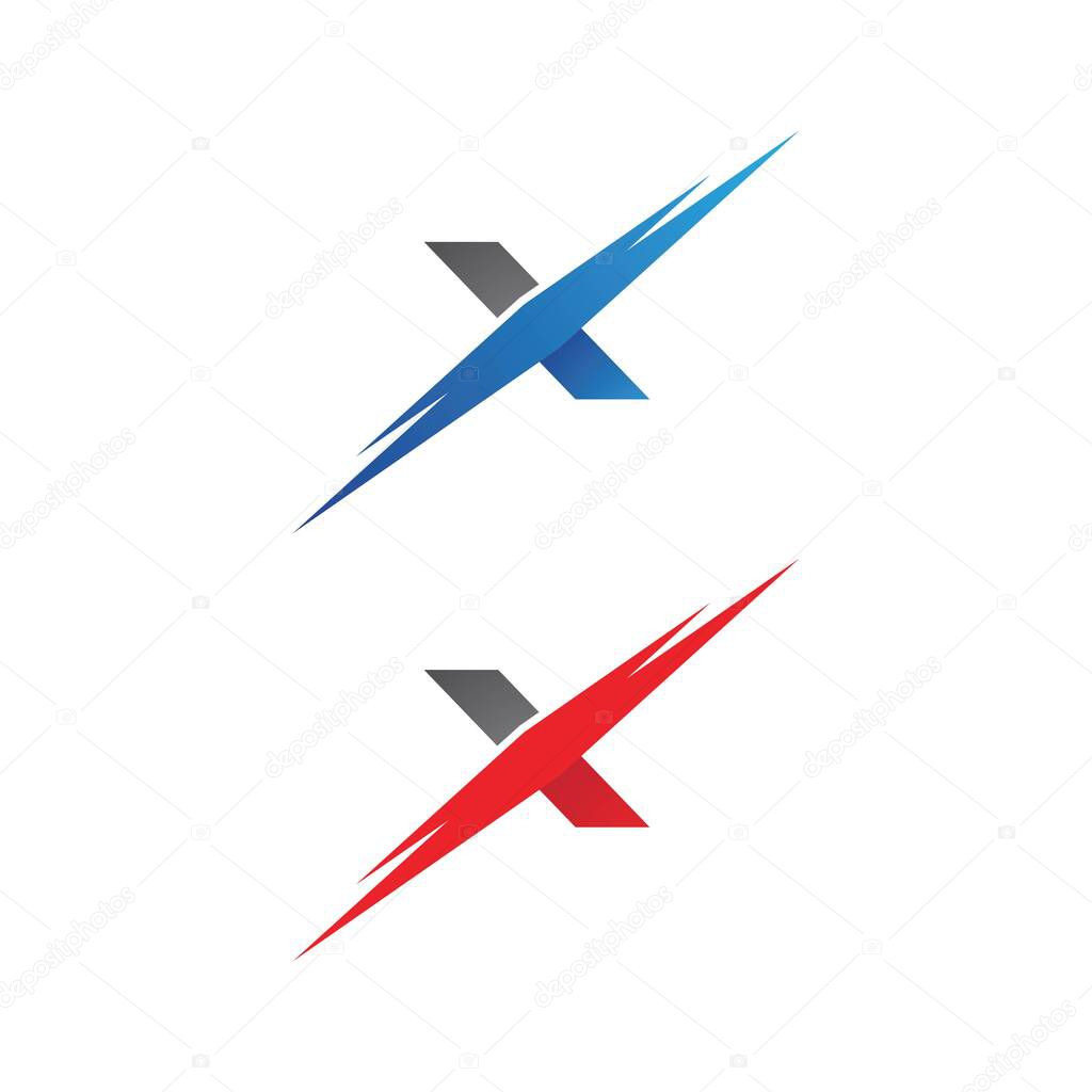 X Letter Logo Template vector icon illustration design