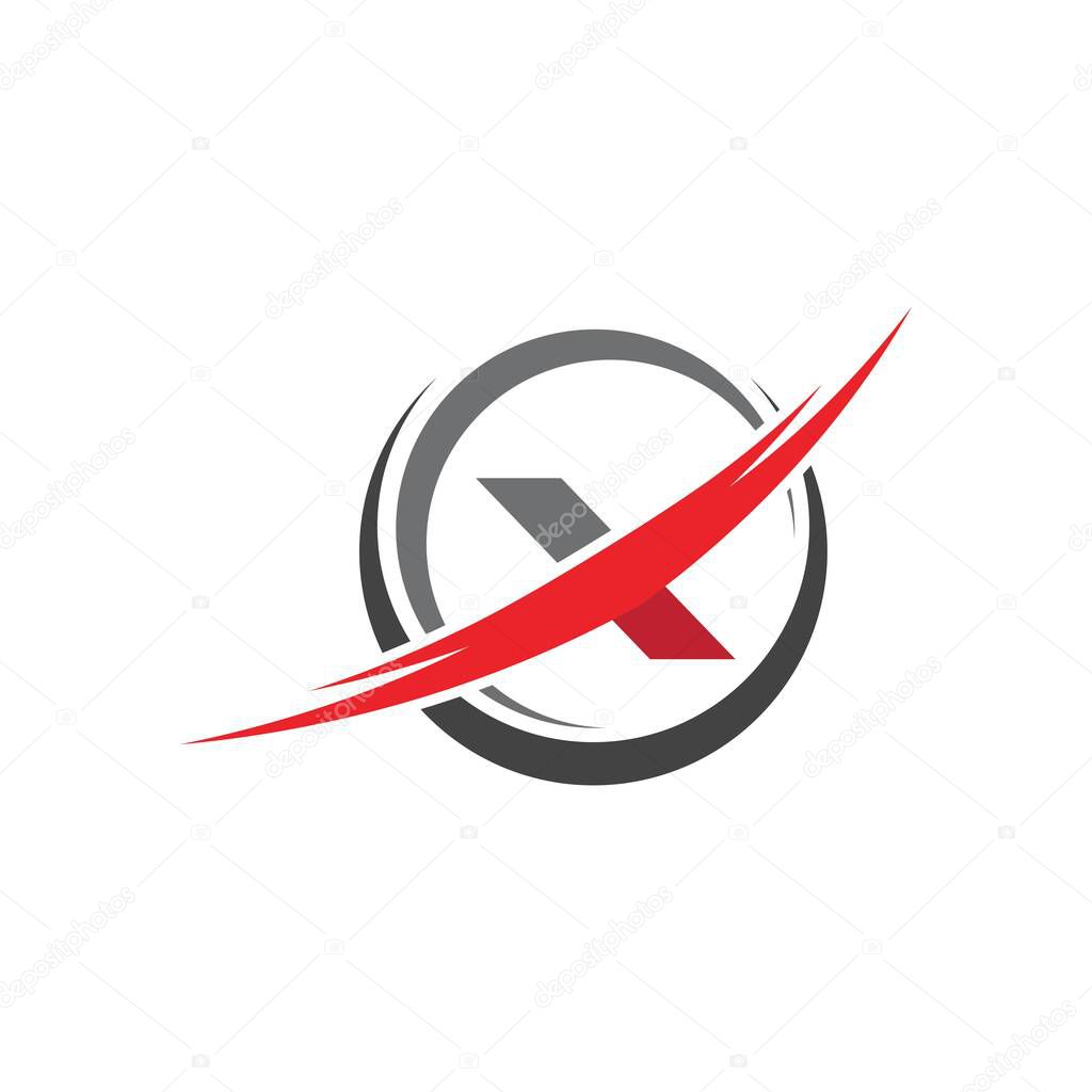 X Letter Logo Template vector icon illustration design