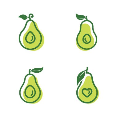 Avokado vektör resimleme şablonu