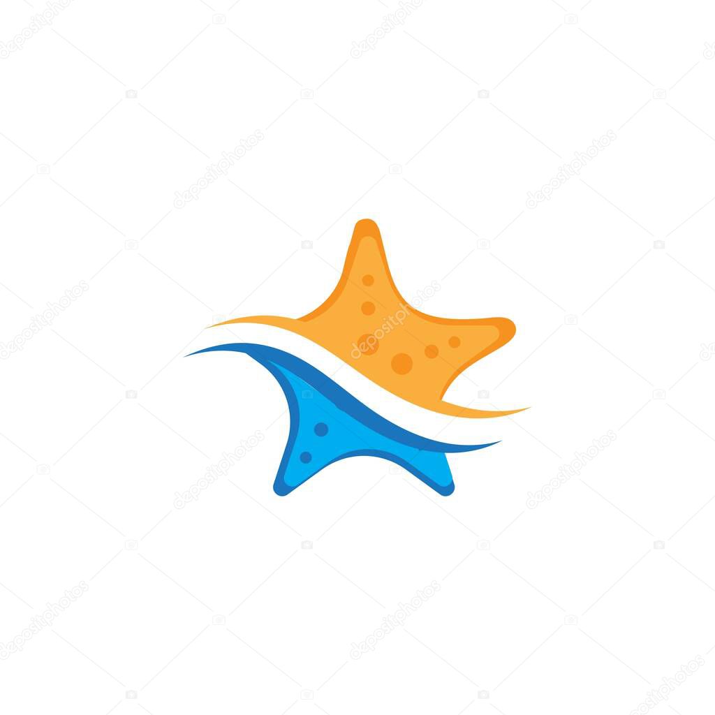 Star sea vector icon illustration design template