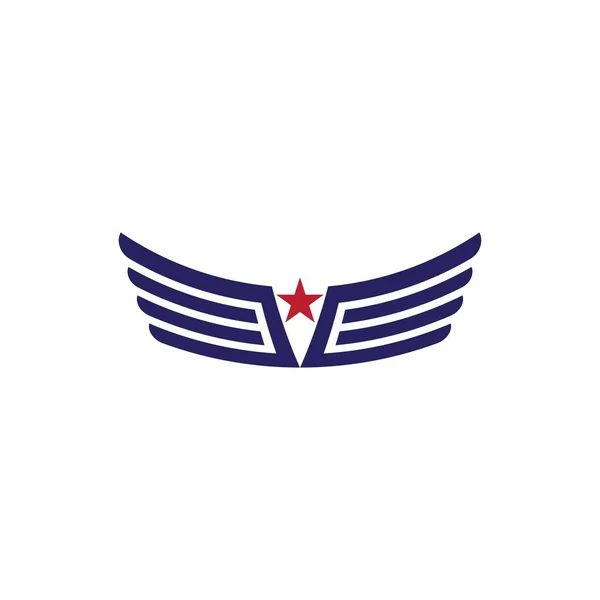 Valk Vleugel Logo Template Vector Illustratie Ontwerp — Stockvector