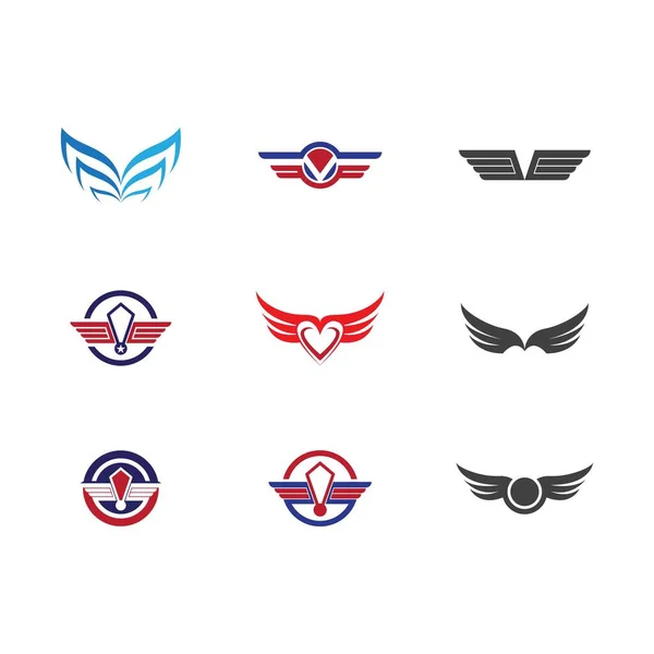 Falcon Wing Logo Plantilla Vector Ilustración Diseño — Archivo Imágenes Vectoriales