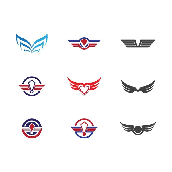 Falcon Asa Logo Template Vetor Ilustração Design —  Vetores de Stock