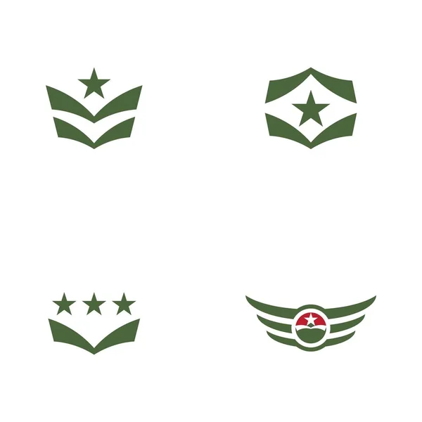 Ejército Militar Vector Icono Plantilla Diseño — Archivo Imágenes Vectoriales