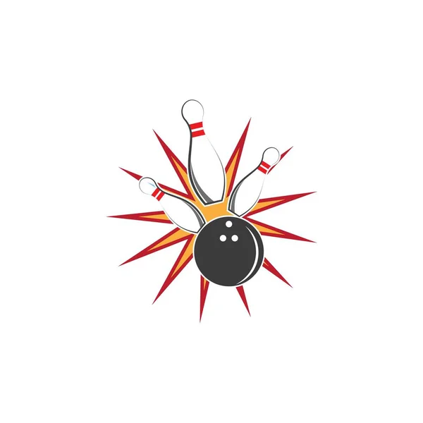 Bowling Symbol Vorlage Vektor Illustration Design — Stockvektor