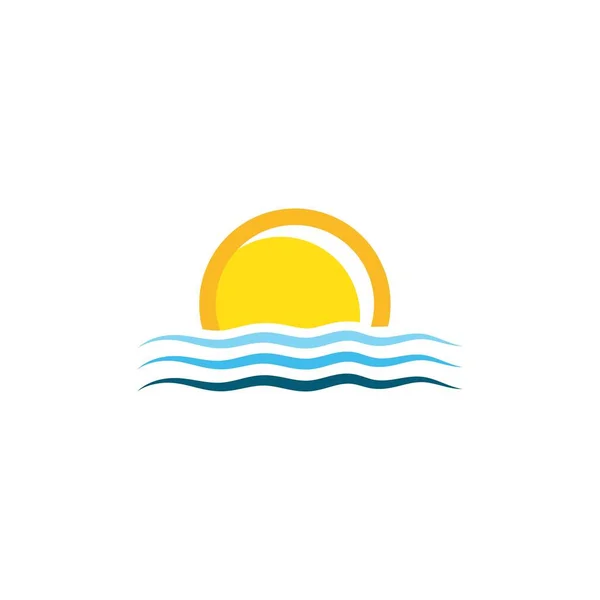 Wasser Welle Symbol Vektor Illustration Design Vorlage — Stockvektor