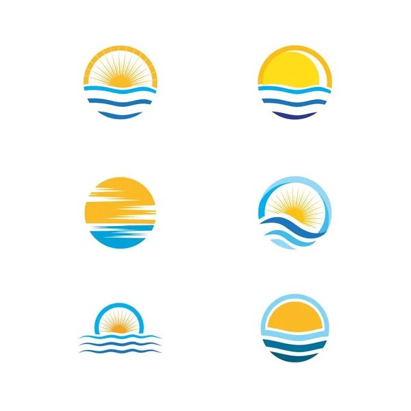 Water Wave Icon Vector Illustration Design Template — Stock Vector