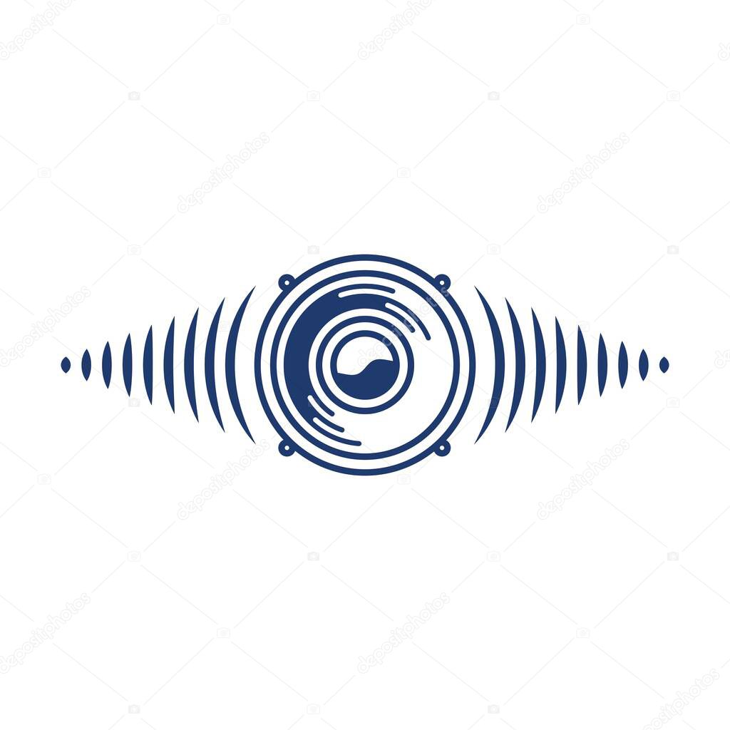 Speaker waves vector illustration design template