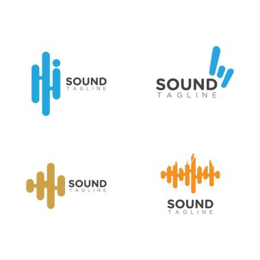 Ses dalgaları vektör çizim şablonu