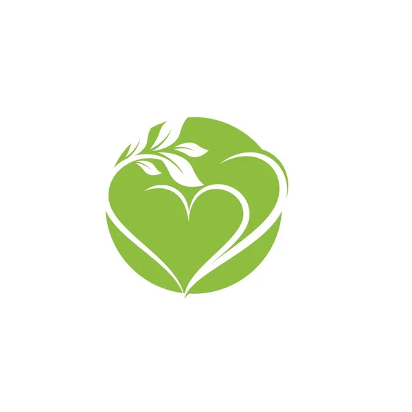緑の木の葉生態系自然要素ベクトルデザイン — ストックベクタ