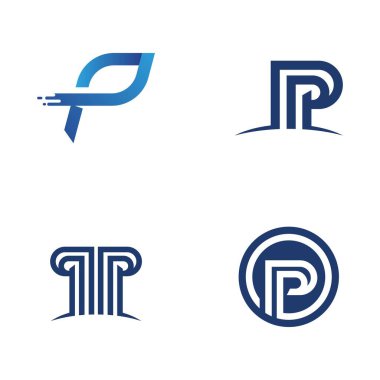 P Harfi Logo Şablonu vektör illüstrasyon tasarımı