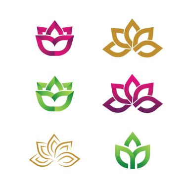 güzellik lotus çiçeği vektör tasarım şablonu