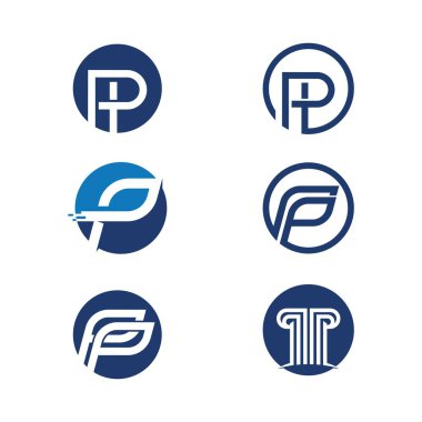 P Harfi Logo Şablonu vektör illüstrasyon tasarımı