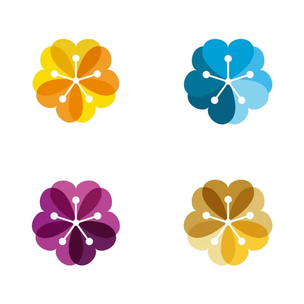 Flor Vector Icono Diseño Plantilla Ilustración — Archivo Imágenes Vectoriales