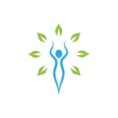 İnsan karakteri logosu çizim vektörü tasarımı