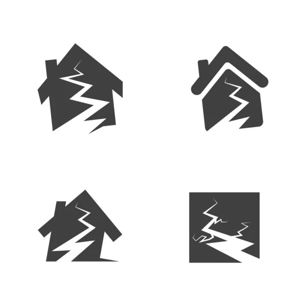 Earthquake Icon Vector Illustration Design Template — Stock Vector