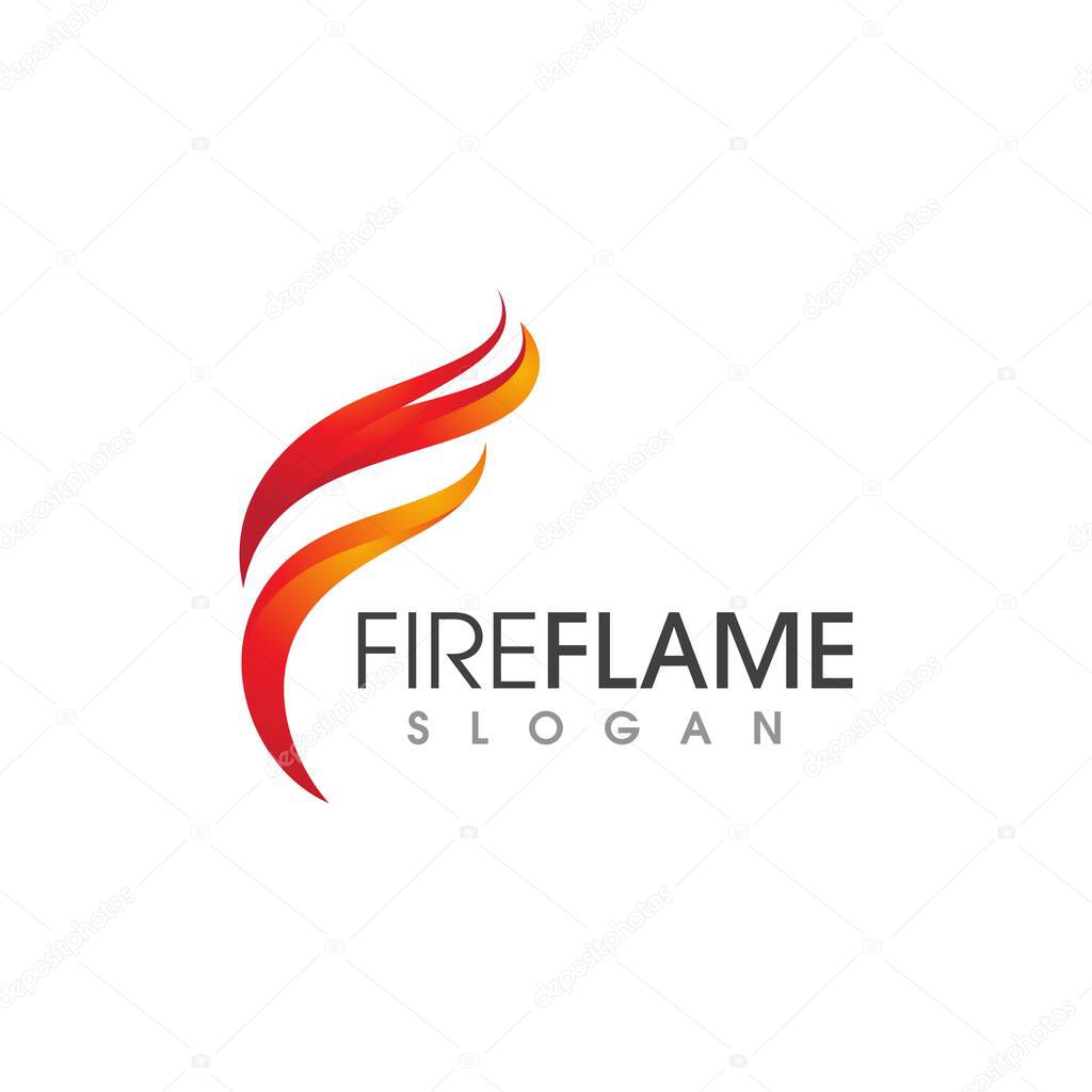 Flame icon fire vector design template