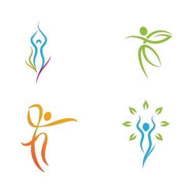 İnsan karakteri logosu çizim vektörü tasarımı