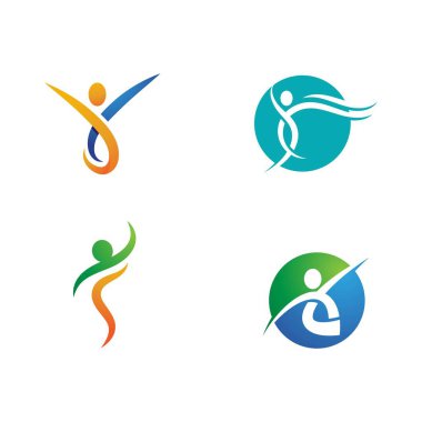 İnsan karakteri logosu çizim vektörü tasarımı