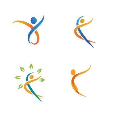 İnsan karakteri logosu çizim vektörü tasarımı