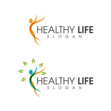 İnsan karakteri logosu çizim vektörü tasarımı