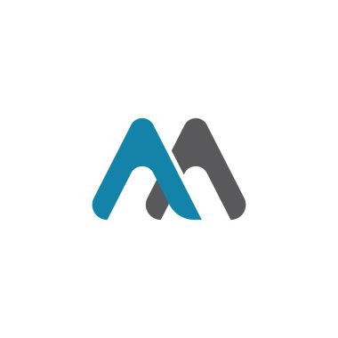 M Harfi Simgesi Şablonu Vektör İllüstrasyon Tasarımı