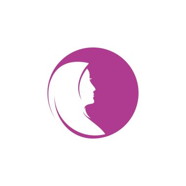 Muslimah tesettür logo şablon vektör illüstrasyon tasarımı