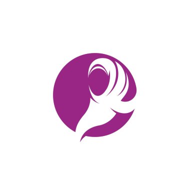 Muslimah tesettür logo şablon vektör illüstrasyon tasarımı