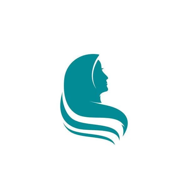 Muslimah Hijab Design Ilustração Vetor Modelo Logotipo —  Vetores de Stock