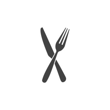 Çatal tabak kaşık ikonu vektör illüstrasyon tasarımı