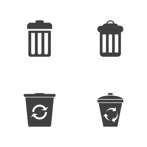 Trash Symbole Vektor Illustration Design Vorlage — Stockvektor