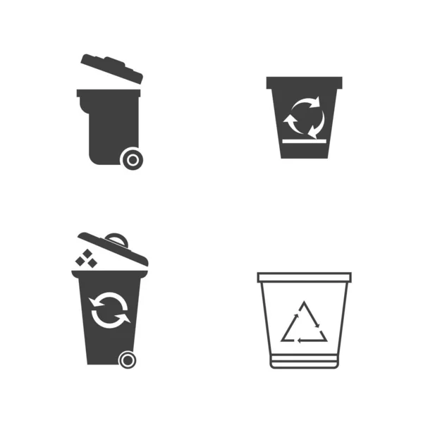 Trash Symbole Vektor Illustration Design Vorlage — Stockvektor