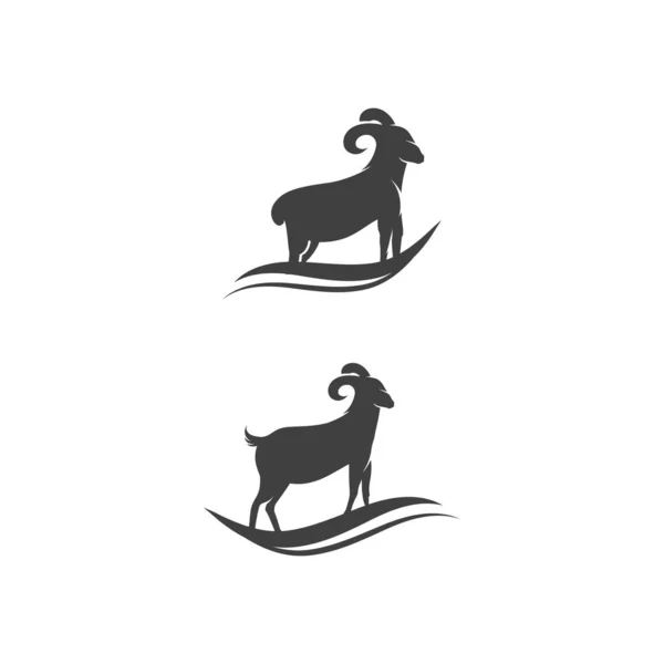 Goat Logo Template Vector Icon Illustration Design — Stock Vector