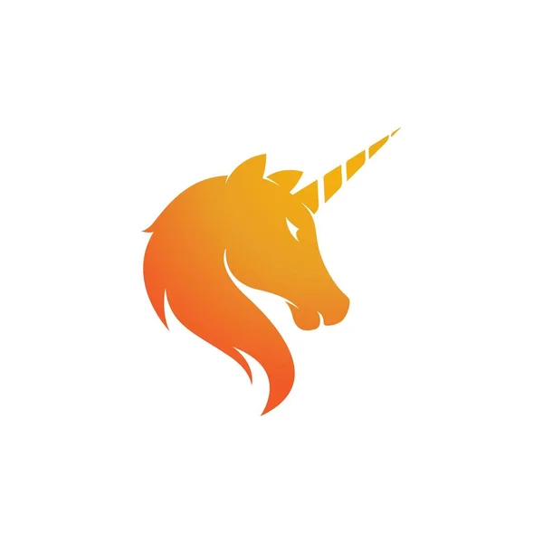 Templat Desain Gambar Ikon Vektor Unicorn Logo - Stok Vektor