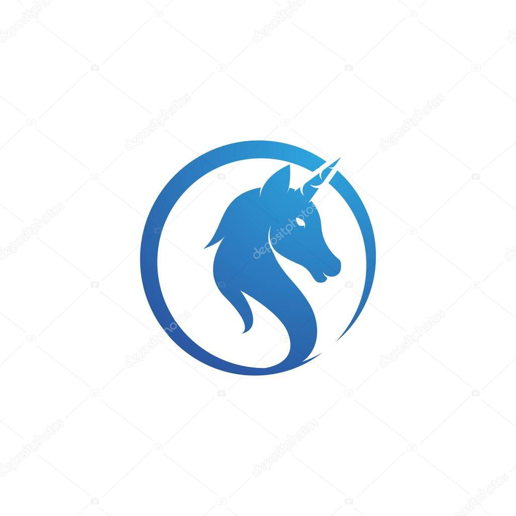 Unicorn Logo icon vector illustration design template
