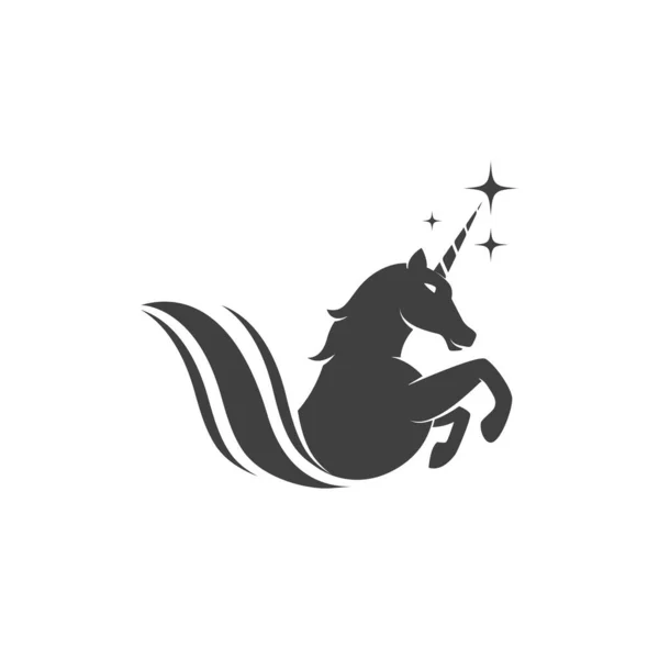 Templat Desain Gambar Ikon Vektor Unicorn Logo - Stok Vektor