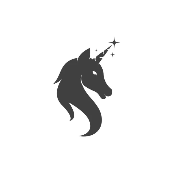 Templat Desain Gambar Ikon Vektor Unicorn Logo - Stok Vektor