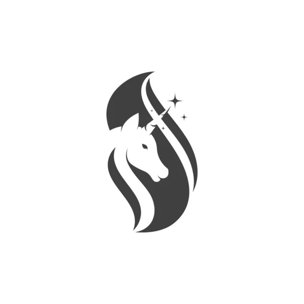 Unicorn Logo Icône Vectoriel Illustration Modèle Conception — Image vectorielle