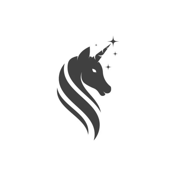 Templat Desain Gambar Ikon Vektor Unicorn Logo - Stok Vektor