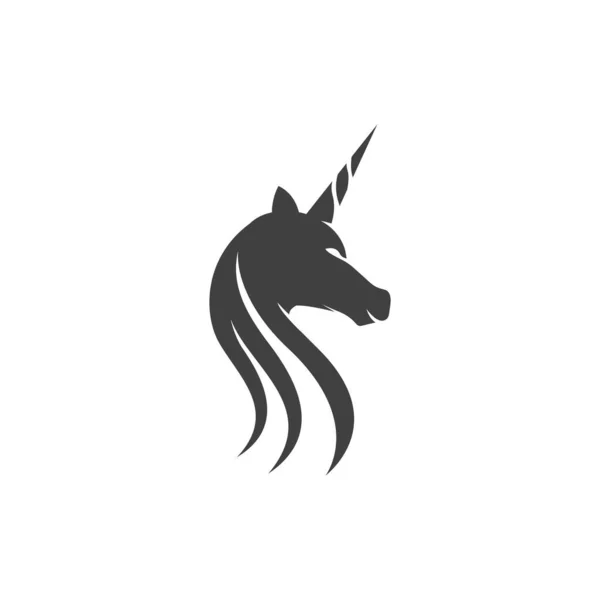 Templat Desain Gambar Ikon Vektor Unicorn Logo - Stok Vektor