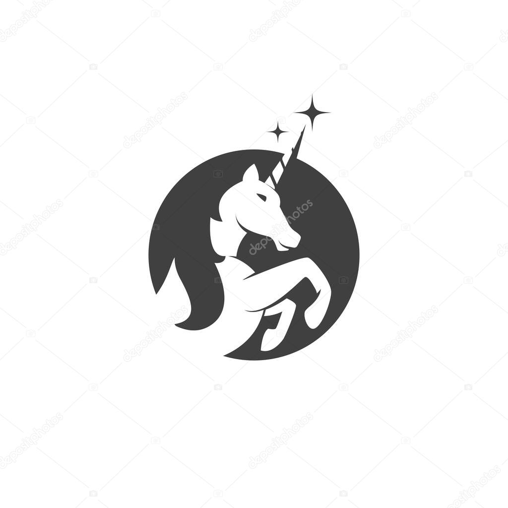 Unicorn Logo icon vector illustration design template