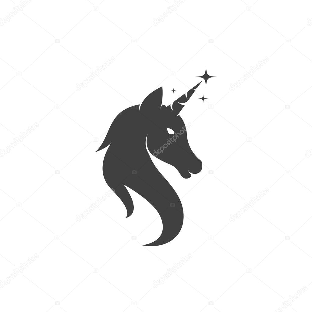 Unicorn Logo icon vector illustration design template