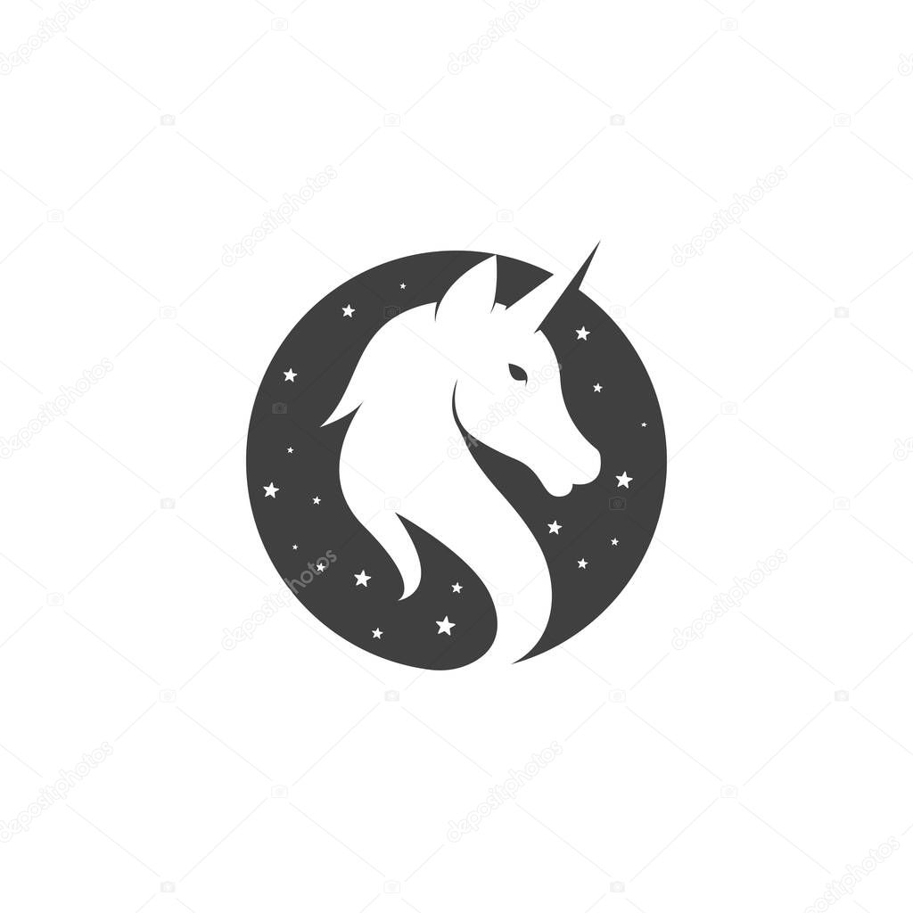 Unicorn Logo icon vector illustration design template