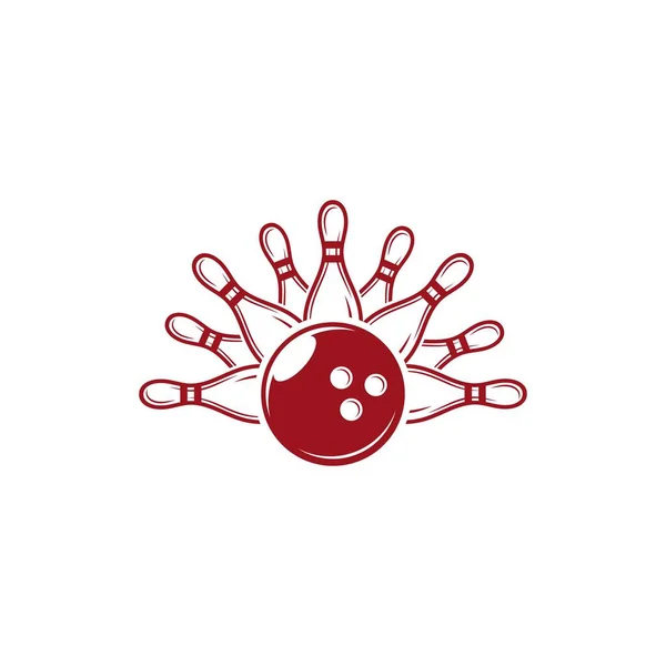 Bowling Symbol Vorlage Vektor Illustration Design — Stockvektor