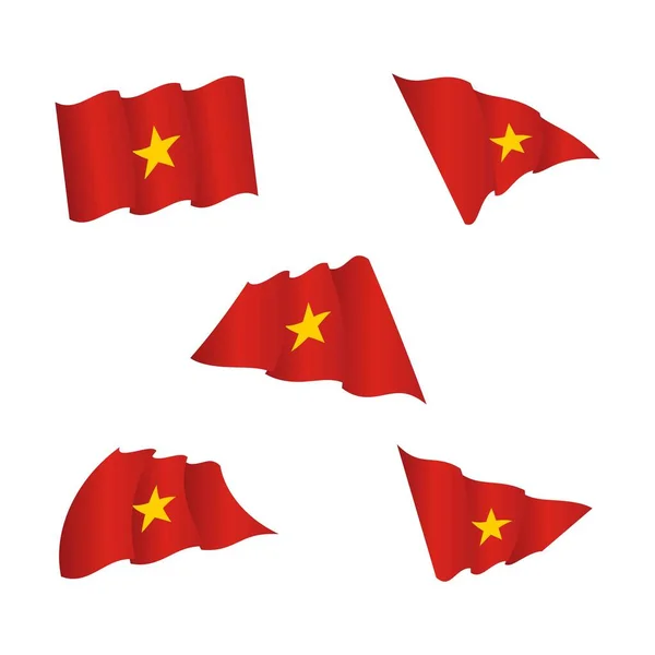 Den Nezávislosti Vietnamské Ikony Ilustrační Design — Stockový vektor