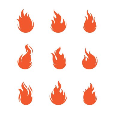 alev simgesi ateş vektör tasarım şablonu
