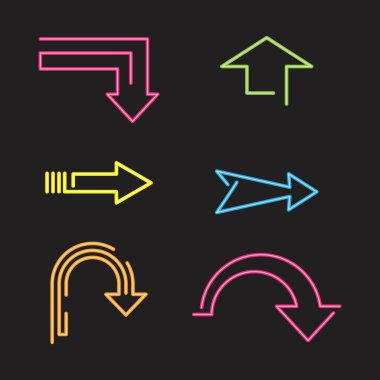 Ok neon parıltısı vektör çizim şablonu