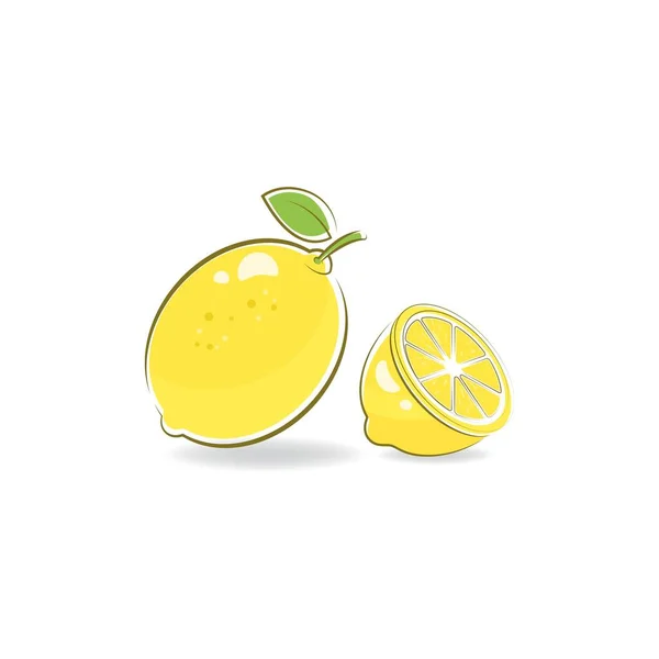 Čerstvá Šablona Pro Návrh Vektorového Ilustrace Citronové Ikony — Stockový vektor