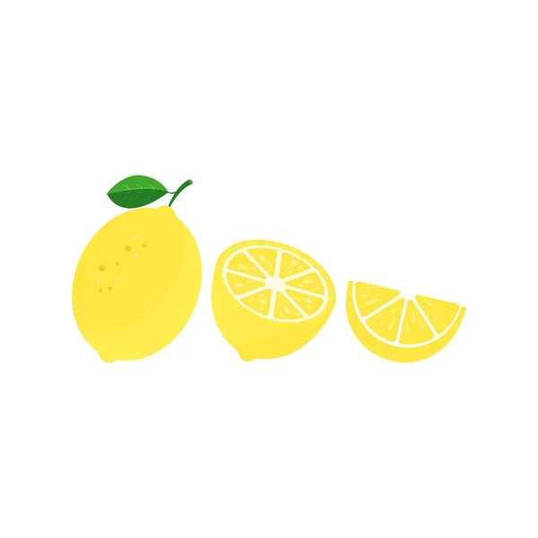 Verse Lemon Pictogram Vector Illustratie Ontwerp Sjabloon — Stockvector